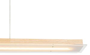 Lampada a sospensione rurale in legno con LED con dimmer tattile - Platino