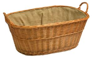 Cesta Portalegna in Vimini e Juta 74x51H32/38cm Europeo