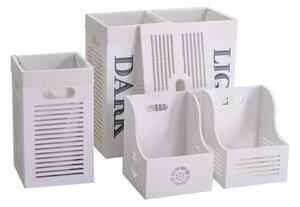 Set Cesta e 2 Portatutto in Vimini 56x30H56cm Rachele Bianco