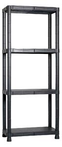 Scaffale in Resina Antiurto 4 Ripiani 60x30x143 cm Bauer Nero