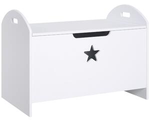 Baule Cassapanca Contenitore 62x40x46,5 cm in Legno Bianco