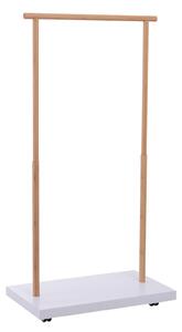 Stender Appendiabiti con Binario Porta Abiti e Ripiano Porta Borse Scarpe in Bambù 80x45x150 cm