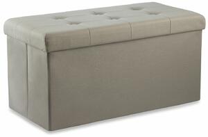 Baule Cassapanca Pouf Contenitore in Similpelle Soriani Tortora