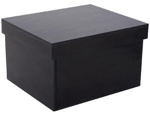 Scatola Multiuso in Legno con Cassetto Scorrevole Nero 70x60x42 cm