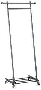 Stander Appendiabiti con Ripiano in Metallo Nero 68x41x155 cm