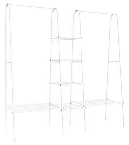 Stender Appendiabiti con Scaffale 176x47x177 cm in Metallo Bianco