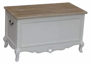 Baule 45x34x66 h cm in Legno di paulownia Bianco