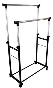 Stand Appendiabiti 85x44x90/160 cm in Acciaio Nero