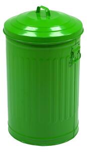Pattumiera in Metallo 37l ø32H50cm Bandiera Verde