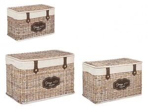 Set 3 Portaoggetti Provenzale Naturale in Rattan