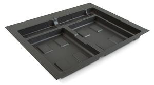 Base 2 Posti per Pattumiera Differenziata per Cassetti Cucina 60 cm in Plastica Emuca Grigio