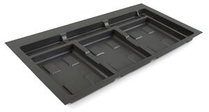 Base 3 Posti per Pattumiera Differenziata per Cassetti Cucina 90 cm in Plastica Emuca Grigio