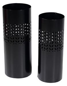 Set 2 Portaombrelli in Metallo ø24x24H60cm Frecce Nero