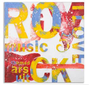 Dipinto su Tela Music 5 100x3,5x100 cm in Legno e Canvas