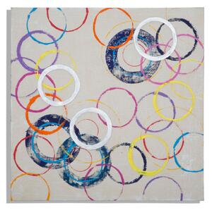 Dipinto su Tela Floating Circles 80x3x80 cm in Legno e Canvas