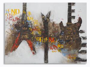 Dipinto su Tela Chitarre Arty 120x3,5x90 cm in Legno e Canvas