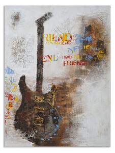 Dipinto su Tela Chitarra Art 90x3,5x120 cm in Legno e Canvas