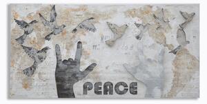 Dipinto su Tela Peace 120x3x60 cm in Legno e Canvas