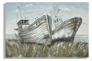 Dipinto su Tela Barche 120x3,7x80 cm in Alluminio Plastica e Canvas