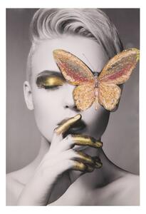 Stampa su Tela con Applicazioni Butterly 80x3,8x120 cm in Legno e canvas