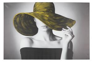 Stampa su Tela con Applicazioni Hat 120x3,8x80 cm in Legno e canvas