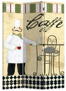 Paravento Separè 3 Pannelli 120x180cm Tela Stampata Tosini Caffè
