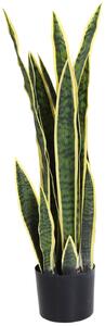 Pianta Artificiale Sanseveria Ø15x80 cm con Vaso Verde