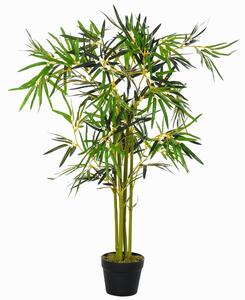 Pianta Artificiale Bambù H120 cm con Vaso Verde