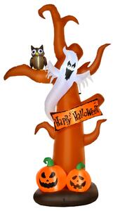 Albero Fantasma Gonfiabile Halloween H274 cm con LED in Poliestere Impermeabile
