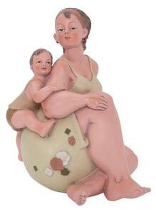 Donnina Positano con Figlio 12,9x10,9x16,2 cm in Resina