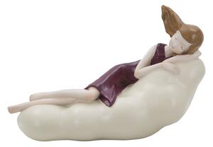 Statuetta Dolly su Nuvola 25x11x16 cm in Resina Rosso