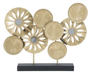 Scultura Panel 50x7x42 cm in Ferro Oro e Nero