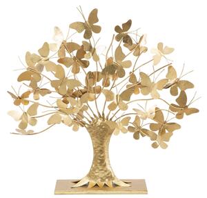 Albero della Vita con Farfalle Glam 63x13,5x60 cm in Ferro Oro