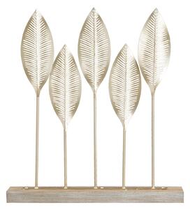 Scultura Shot Leaf 47x10x52,5 cm in Ferro e MDF Oro
