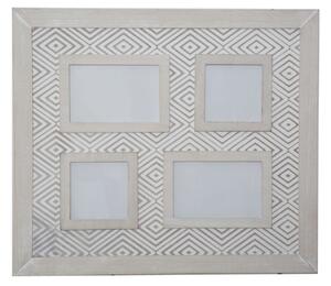 Cornice da Appendere Hypnos 46x4x41 cm MDF e Vetro Bianco e Grigio