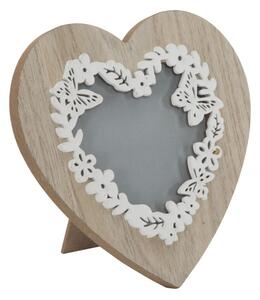 Cornice a Cuore Live Laugh Love 15x1,5x15 cm MDF Marrone e Bianco