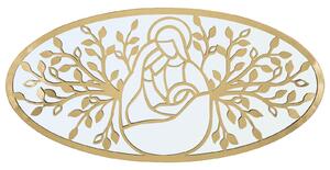 Pannello Nativity Oro 120x2x60 cm in Ferro MDF e Specchio Oro