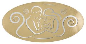 Pannello Nativity Oro 120x2x60 cm in Ferro MDF e Specchio Oro