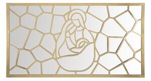 Pannello Nativity Oro Rettangolare 120x2x66 cm in Ferro MDF e Specchio Oro