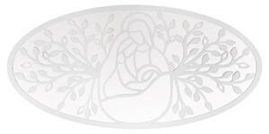 Pannello Bianco Nativity 120x2x60 cm in Ferro MDF e Specchio Bianco