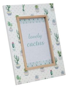 Cornice Cactus 22x1x27 cm MDF e Vetro Verde