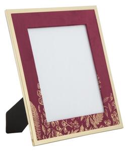 Cornice Glam 28x1,5x33,5cm in Ferro MDF e Vetro Bordeaux e Oro