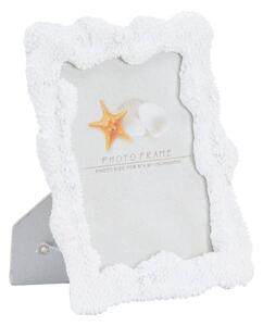 Cornice Corallo 20,5x2,3x25,5 cm in Resina e Vetro Bianco