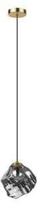 Lampadario a cavo CRISTAL 1xE14/15W/230V ottone/nero fumé