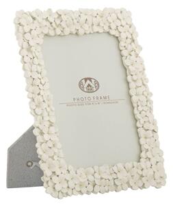 Cornice Floty Glam 21,5x2x26,5 cm in Poliresina e Vetro Oro e Bianco