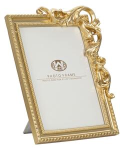 Cornice Fregis 19,5x3,7x25,5 cm in Poliresina e Vetro Oro