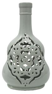 Vaso Carving Bianco 21,5x14x35,5 cm Porcellana Azzurro
