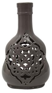 Vaso Carving Grigio 16,5x11x27 cm Porcellana Fango