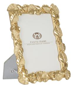 Cornice Old Leaf 20,5x2x26 cm in Poliresina e Vetro Oro