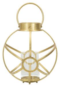 Portacandele Glam Ox Ø29x42,5 cm in Ferro e Vetro Oro